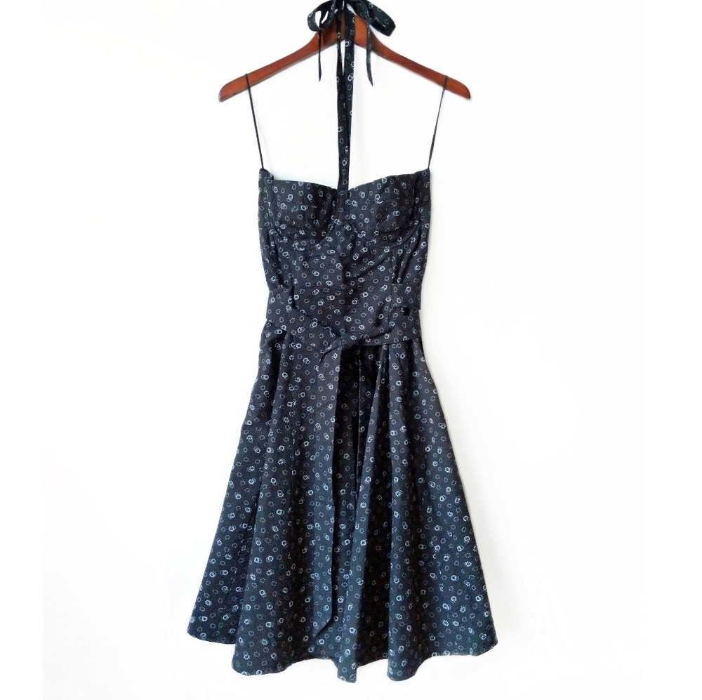 Mason black floral bustier swing dress